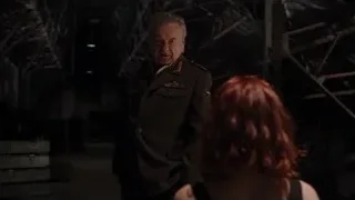 elderly man in uniform with red-haired woman — The Avengers