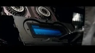 electronic device with blue screen and fans — The Amazing Spider Man 2